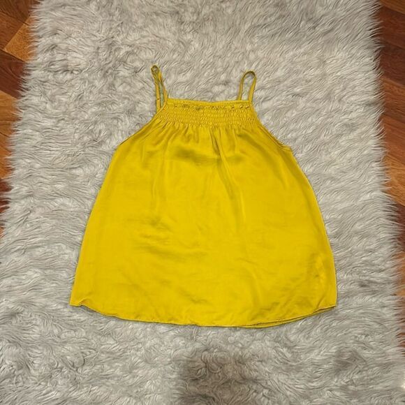 Anthropologie Saturday‎ Sunday women’s mustard polyester flowy tank top size xs - Picture 1 of 5